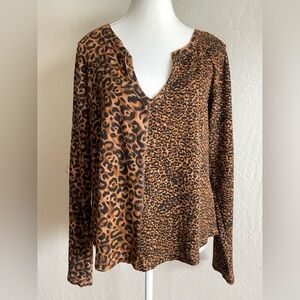 Anthropologie Pilcro leopard thermal top